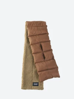 TAION - Mountain Asymmetric Down x Boa Muffler in Light Brown and Beige