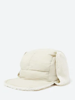 TAION - Mountain Reversible Down X Boa Warm Cap in Ice Gray and Ivory