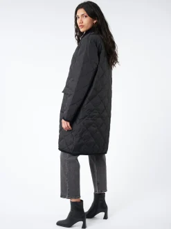 TAION - Piping Long Down Coat in Black