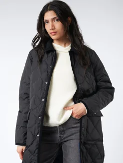 TAION - Piping Long Down Coat in Black