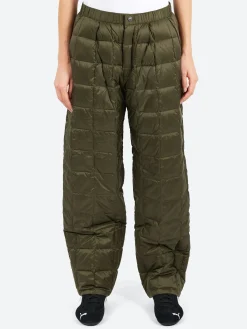 TAION - Semi Wide Down Pants in Dark Olive