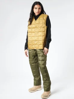 TAION - V-Neck Button Down Vest in Beige