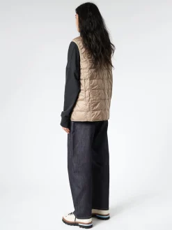 TAION - V-Neck Button Down Vest in Khaki