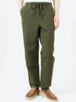TOAST - Alfie Herringbone Trousers in Dark Moss