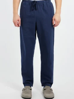 TOAST - Alfie Herringbone Trousers in Dark Indigo