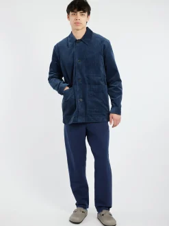 TOAST - Alfie Herringbone Trousers in Dark Indigo