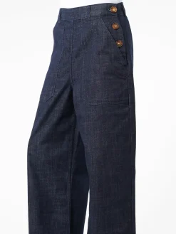 TOAST - Annie Side Button Denim in Indigo