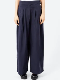 TOAST - Belted Wide Leg Trousers in Raven Blue