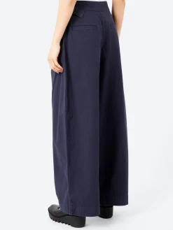 TOAST - Belted Wide Leg Trousers in Raven Blue