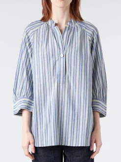 TOAST - Catrin Stripe Raglan Shirt in Myrtle