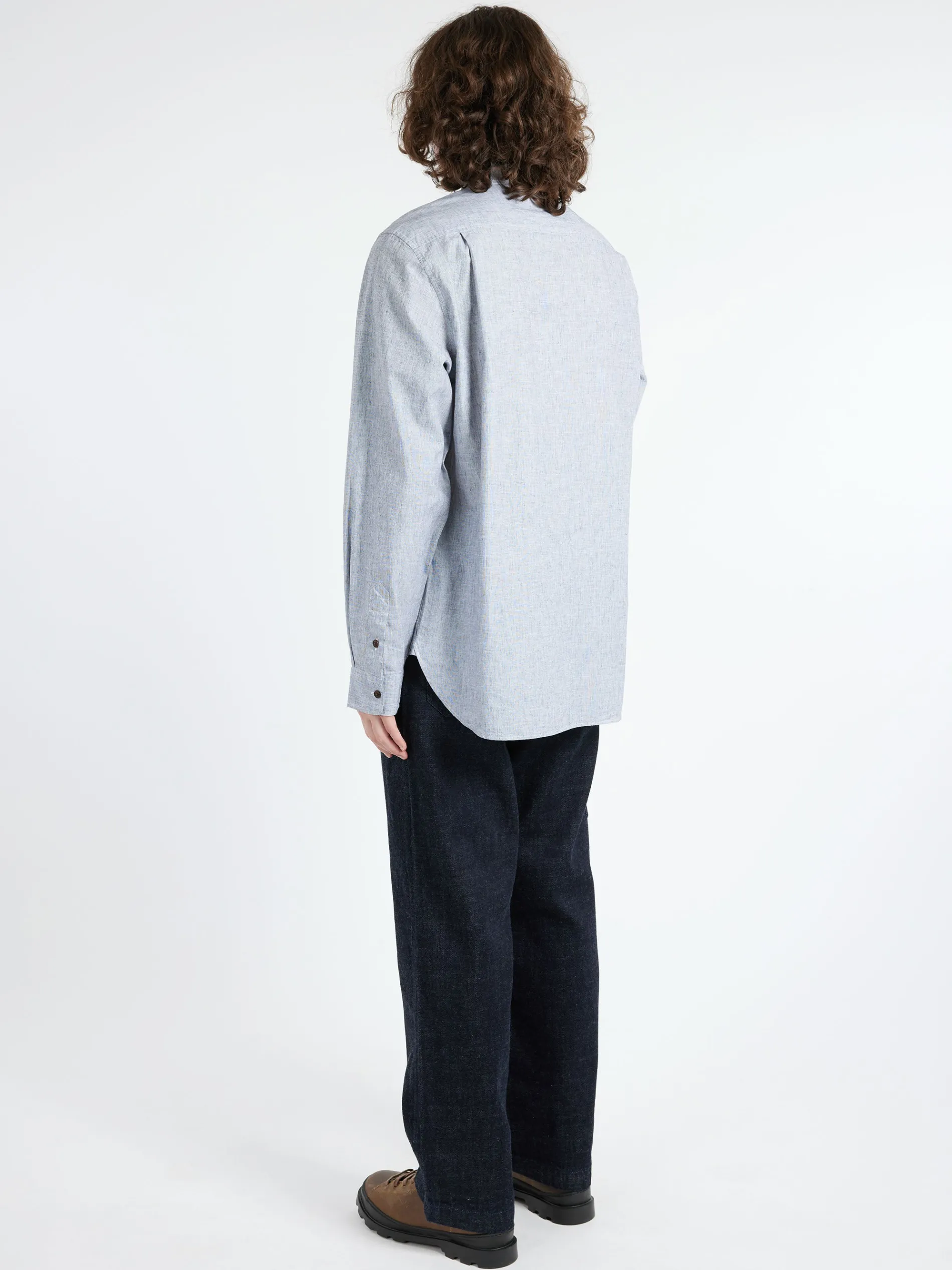 TOAST - Chambray Cotton Linen Shirt in Charcoal