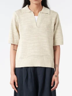 TOAST - Collared Slub Sweater in Parchment