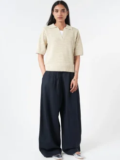 TOAST - Collared Slub Sweater in Parchment