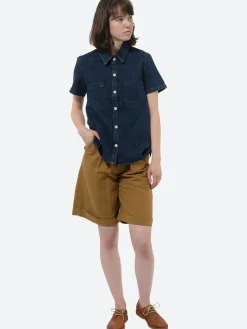 Toast - Cotton Linen Twill Short in Walnut