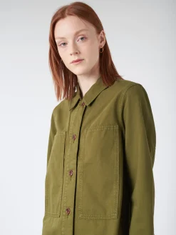 TOAST - Garment Dyed Denim Shirt in Artichoke