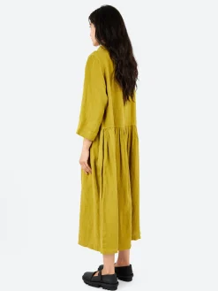 TOAST - Garment Dyed Linen Shirt Dress in Olivine