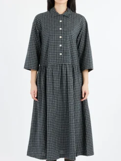 TOAST - Graph Check Shirt Dress in Slate