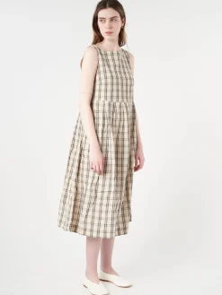 TOAST - Iku Check Dress in Sand