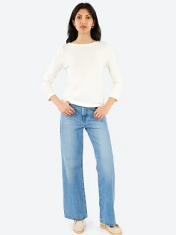 TOAST - Lia Garment Dyed Boat Neck Tee in Chalk