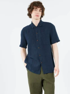 TOAST - Linen Short Sleeve Shirt in Slate