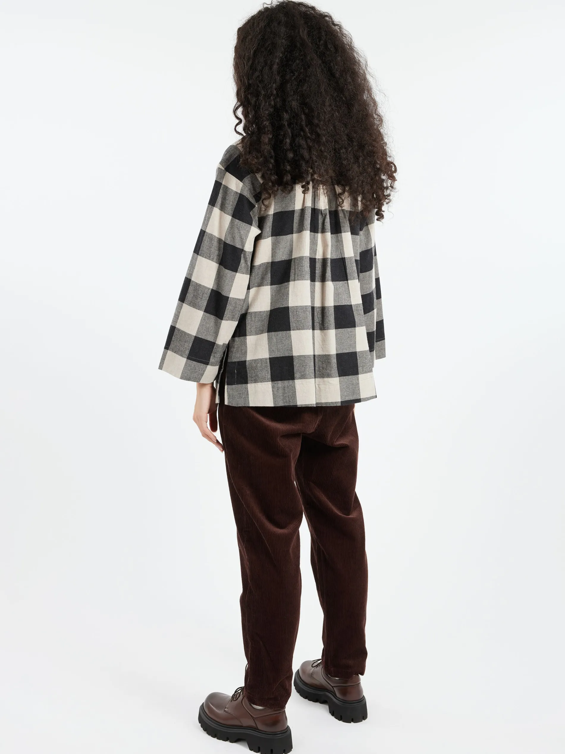 TOAST - Macro Gingham Shirt in Onyx and Ecru