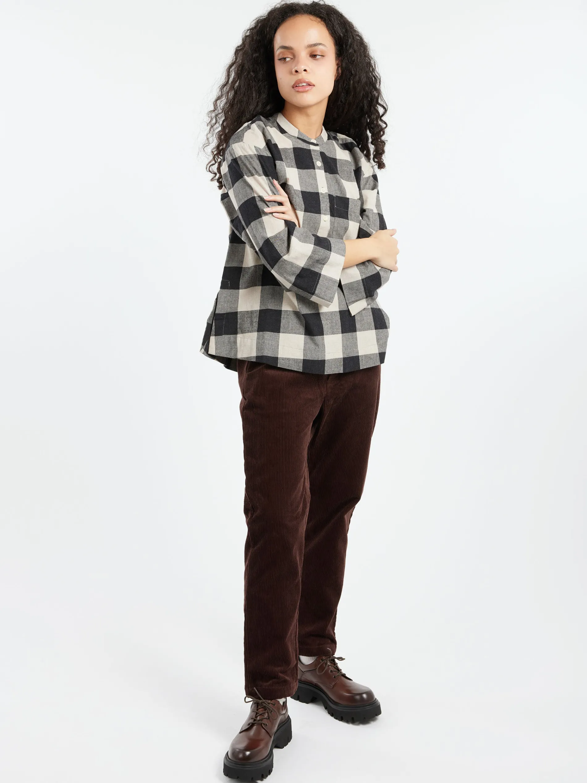 TOAST - Macro Gingham Shirt in Onyx and Ecru