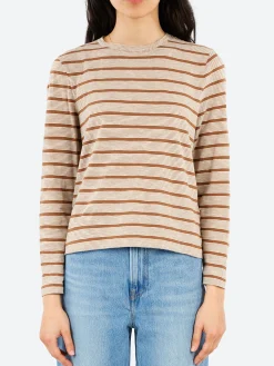 TOAST - Stripe Crew Neck Tee in Ecru and Partridge