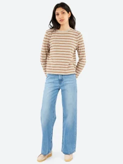 TOAST - Stripe Crew Neck Tee in Ecru and Partridge