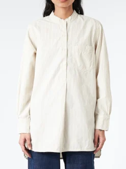 TOAST - Taro Stripe Poplin Shirt in Sunwashed Blue