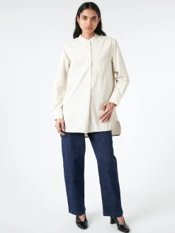 TOAST - Taro Stripe Poplin Shirt in Sunwashed Blue