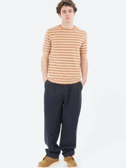TOAST - Theo Stripe Short Sleeve Tee in Ecru and Rust