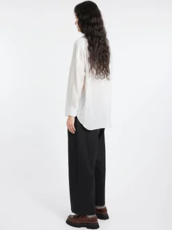 Toujours - Ruffle Collar Baggy Shirt in Smoke White