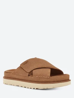 Ugg - Goldenstar Cross Slide in Chestnut