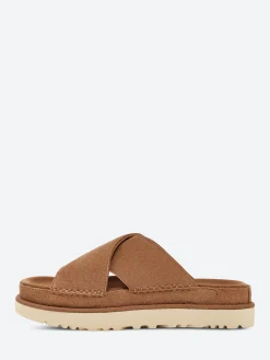 Ugg - Goldenstar Cross Slide in Chestnut