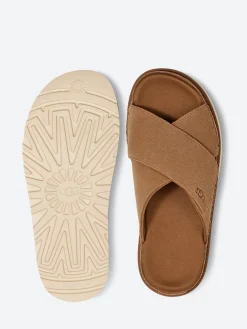Ugg - Goldenstar Cross Slide in Chestnut