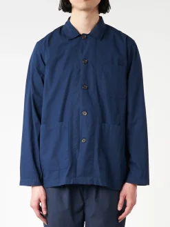 Universal Works - Bakers Overshirt in Navy Organic Fine Poplin