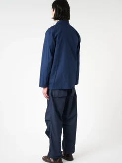 Universal Works - Bakers Overshirt in Navy Organic Fine Poplin