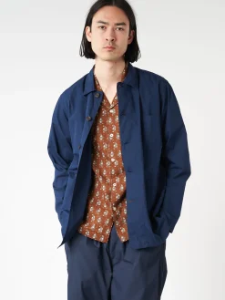 Universal Works - Bakers Overshirt in Navy Organic Fine Poplin