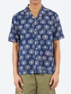 Universal Works - Road Shirt in Navy Magic Circle Print