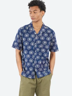 Universal Works - Road Shirt in Navy Magic Circle Print