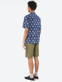Universal Works - Road Shirt in Navy Magic Circle Print