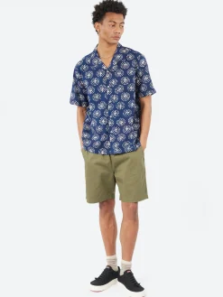 Universal Works - Road Shirt in Navy Magic Circle Print