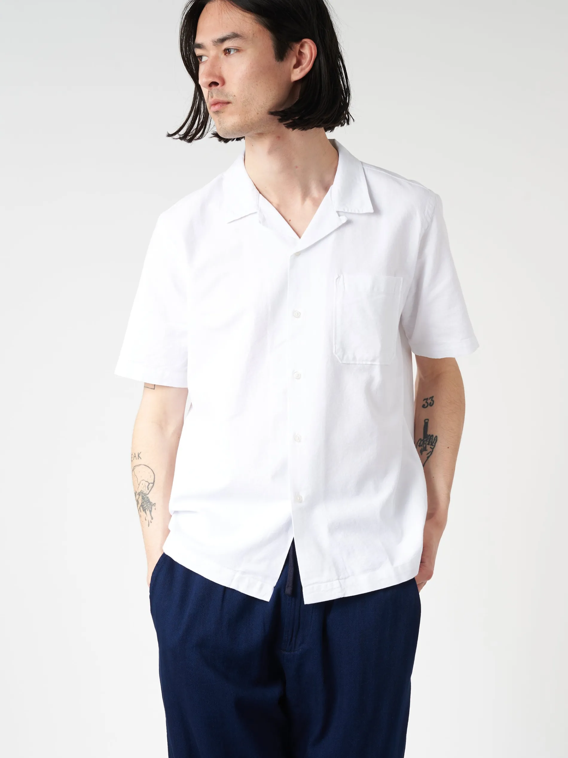 Universal Works - Road Shirt in Ecru Oxford Cotton