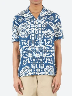 Universal Works - Road Shirt in Navy Island Print