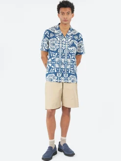 Universal Works - Road Shirt in Navy Island Print