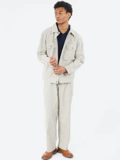 Universal Works - Trucker Jacket in Grey Derby Stripe