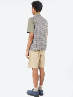 Universal Works - Zip Gilet in Brown and Sky Gingham