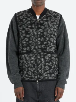 Universal Works - Zip Waistcoat in Black and Charcoal