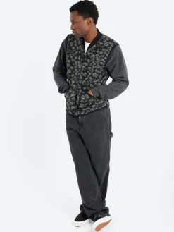 Universal Works - Zip Waistcoat in Black and Charcoal