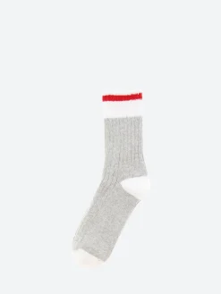 Upstate Stock - Cabin Sock in Grey and Red